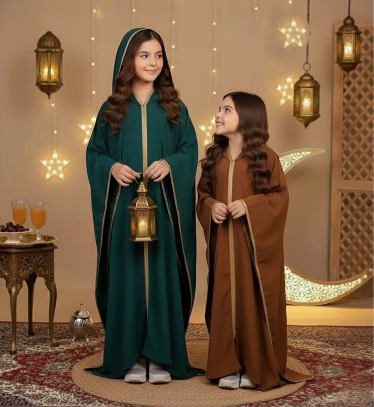 جلابة بنات رمضانية أنيقة – تصميم تقليدي فاخر